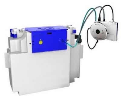 THOMAS DUDLEY VANTAGE CHROME DUAL FLUSH CONCEALED PNEUMATIC CISTERN with POLYSTYRENE INSULATION JACKET & 100mm BATTERY POWERED ELECTROFLO BUTTON, 322898 (TD)